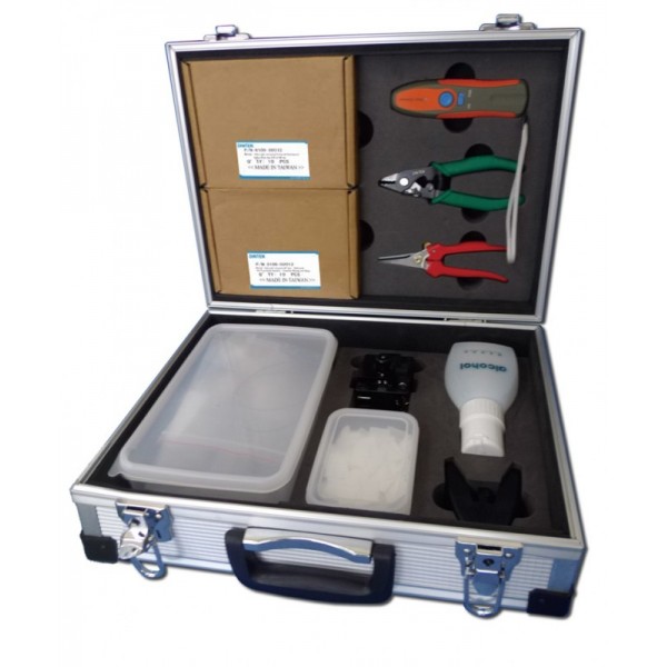 ezi-FIBER Quick Install Technicians Kit, including tools and cleaver