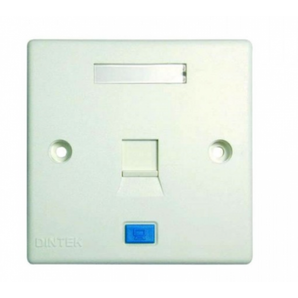Faceplate 1 Port Angle Type, Curva type w/o shutter, UK Type ( For Cat.5e & Cat.6 K/Jack)            