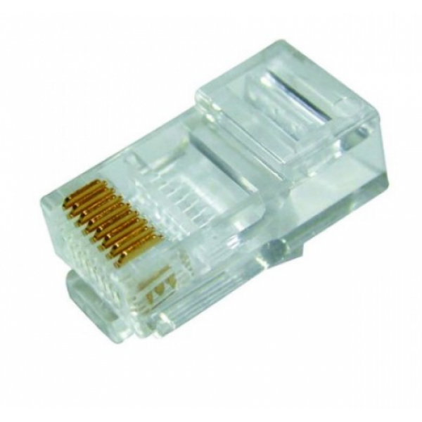 Modular Plug Cat.6 Unshielded RJ45 ( 3 Prong, 50u" gold plated ) - 1 or 2-piece 