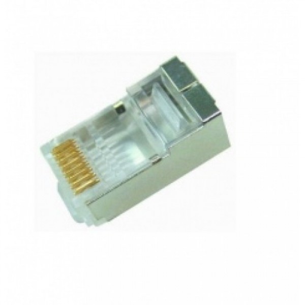 Modular Plug Cat.6A Shielded RJ45 ( 3 Prong, 2pieces construction, 50u" gold plated )                                                              